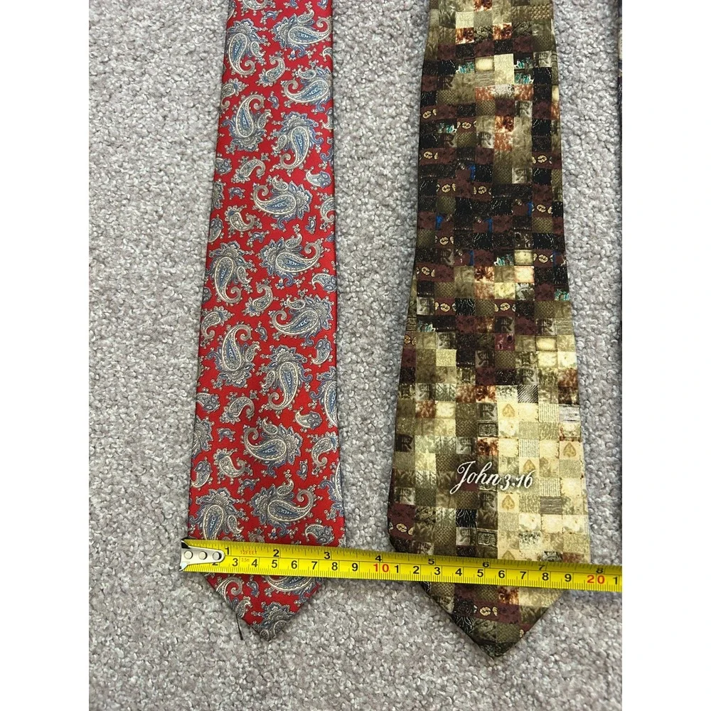 Academia Office Aesthetic Necktie 4 Lot Mens Multicolor Excellent Paisley Floral